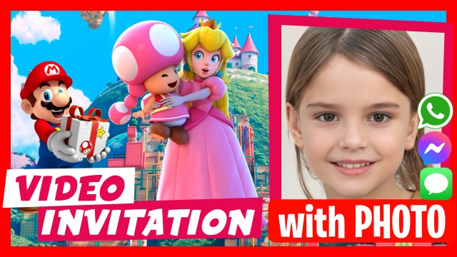 WhatsApp Einladung Prinzessin Peach und Mario Bros