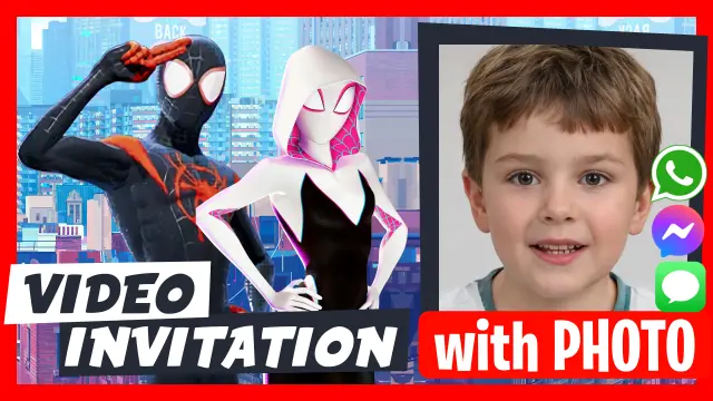 Miles Morales and Gwen Stacy Ghost Spider Invitation