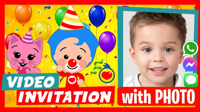Payaso Plim Plim Birthday Party Video Invitation