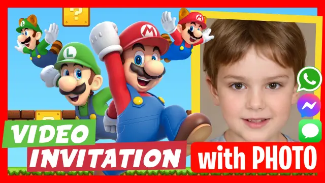 Mario Bros Birthday Party Video Invitation