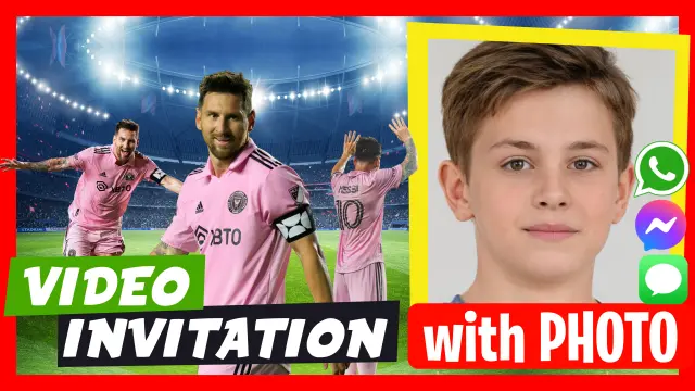 Personalized Inter Miami Messi Birthday Video Invitation