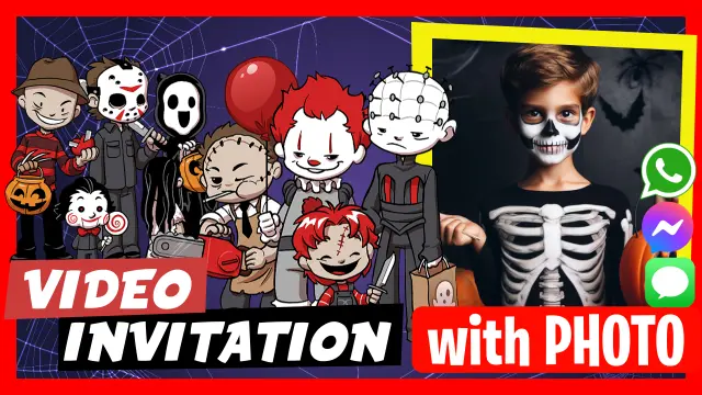 Halloween Scary Movies Video Invitation