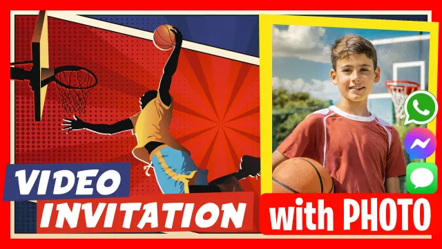 Basketball Birthday Party Video Invitation
