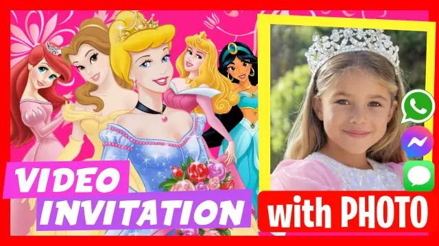 Princesses Birthday Video Invitation