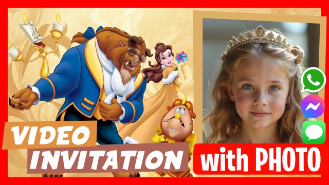 WhatsApp Invitation Beauty and the Beast Party