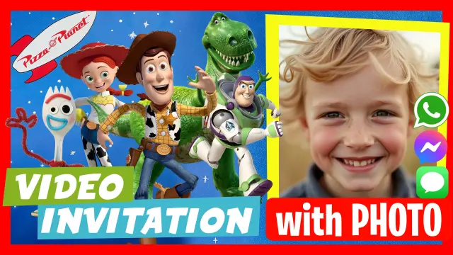 Toy Story Woody Jessie Buzz Lightyear Birthday Party Video Invitation