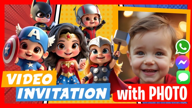 WhatsApp Invitation Baby Superhero Baby
