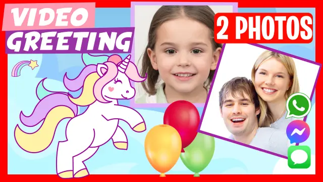Personalized Unicorns Birthday Greeting