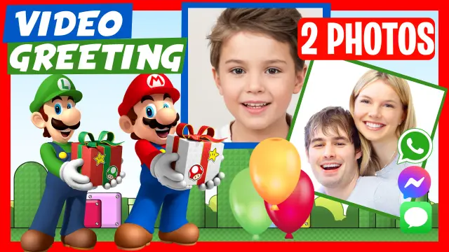 Personalized Mario Bros Birthday Greeting