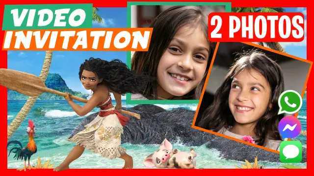Moana Birthday Invitation