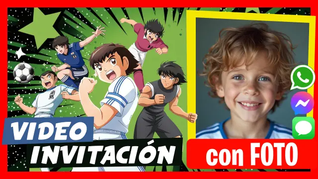 Hacer Video Invitación Capitan Tsubasa