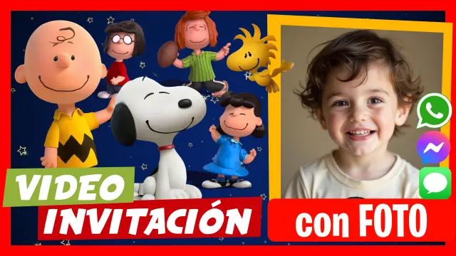 Hacer Video Invitación Snoopy y Charlie Brown