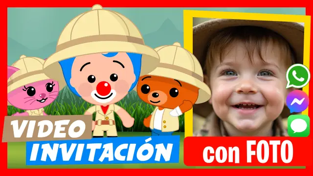 Invitación en Video de Plim Plim Safari Cumpleaños