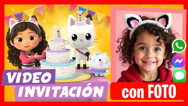 Invitación Whatsapp La Casa de Muñecas de Gabby y Pandy