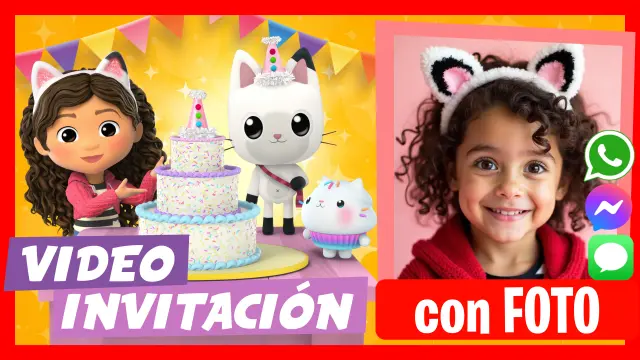Hacer Video Invitación La casa de muñecas de Gabby
