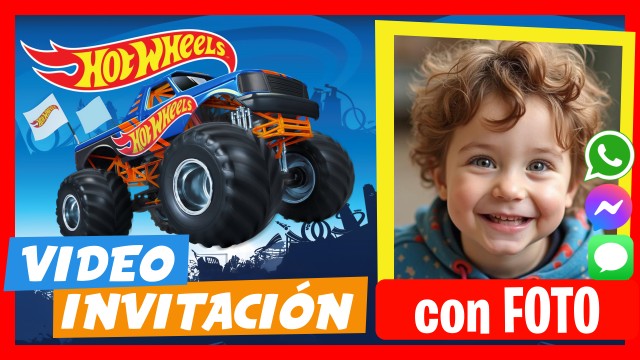 Invitación Whatsapp Hot Wheels Monster Trucks