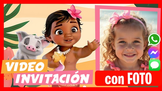 Invitación Whatsapp Moana Bebé Party
