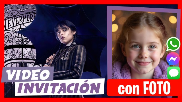 Invitación Whatsapp Merlina Addams 2