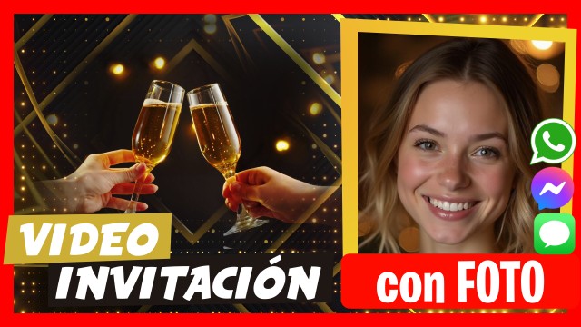 Invitación Whatsapp Negro y Dorado