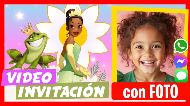 Invitación Whatsapp Tiana La princesa y el sapo