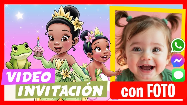 Invitación Whatsapp Tiana Bebé La princesa y el sapo