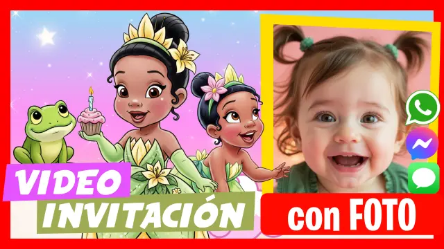 Video Invitación Tiana Bebé la Princesa y el Sapo