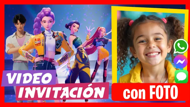 Video Invitación de Cumpleaños K-pop Demon Hunters y Saja Boys