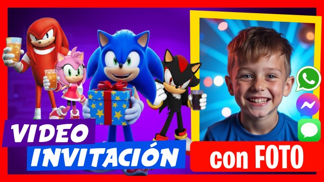Invitación Whatsapp Sonic y sus Amigos