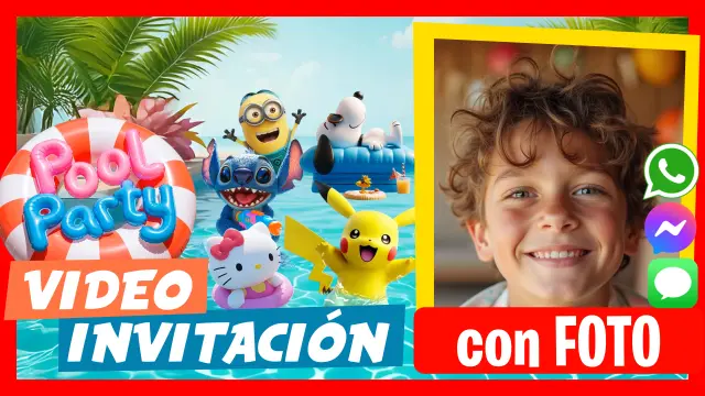 Hacer Video Invitación Fiesta de Piscina