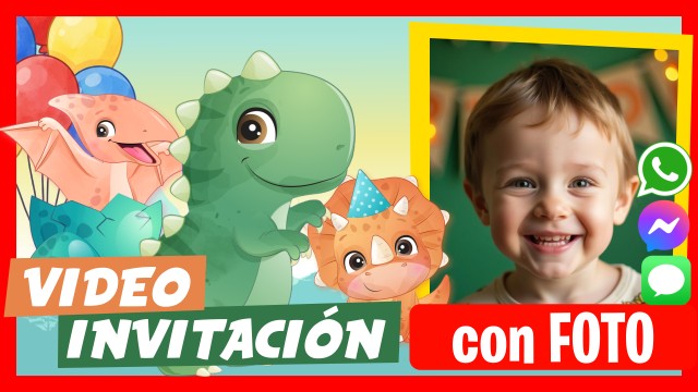 Invitación Whatsapp Dinosaurios Bebés Party