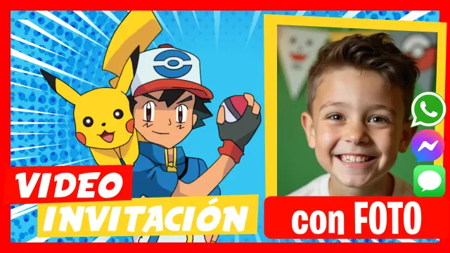 Invitación digital Pokemon para whatsapp