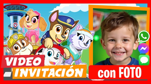 Invitación Whatsapp Paw Patrol Cumpleaños
