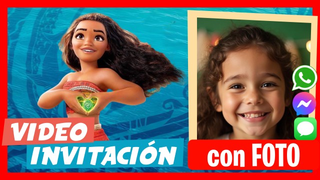 Invitación Whatsapp Moana Cumpleaños Party