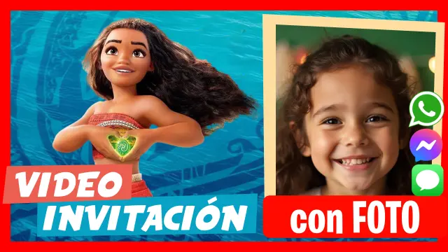 Invitación Digital de Moana para Whatsapp