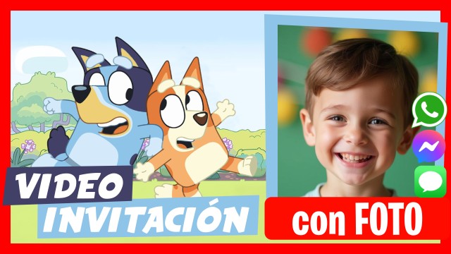 Invitación Whatsapp Bluey y Bingo Cumpleaños