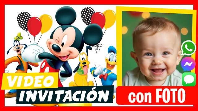 Invitación Whatsapp Mickey Mouse Cumpleaños