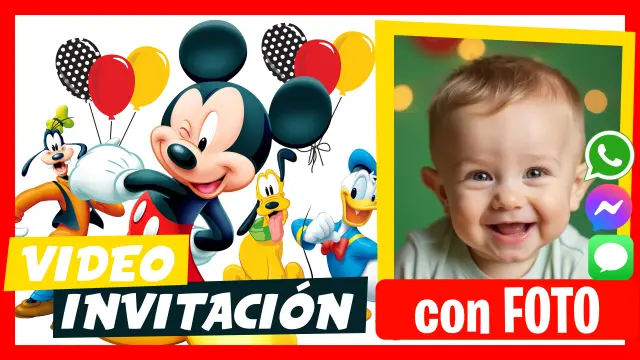 Invitación Digital de Mickey Mouse para Whatsapp
