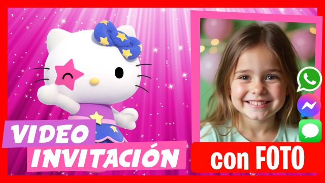Invitación Whatsapp Hello Kitty Cumpleaños