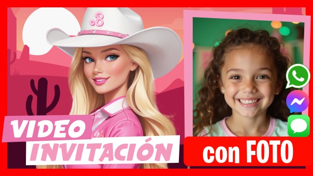 Invitación Whatsapp Barbie Vaquera