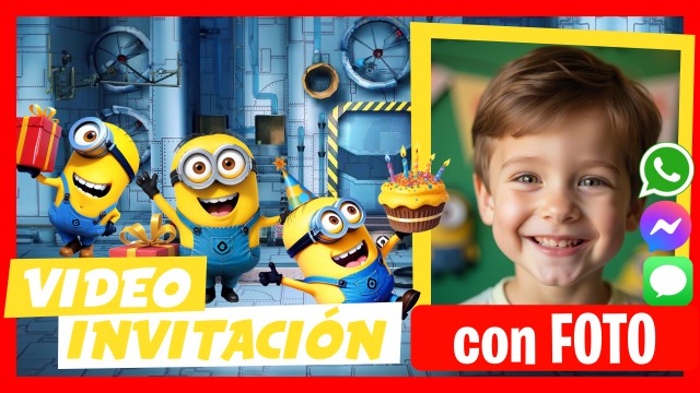 Invitación Whatsapp Minions Cumpleaños
