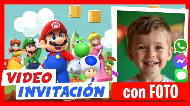 Invitación Digital de Mario Bros para Whatsapp