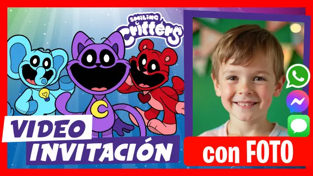 Invitación en Video de Smiling Critters Cumpleaños