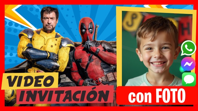 Invitación Whatsapp Deadpool y Wolverine Cumpleaños