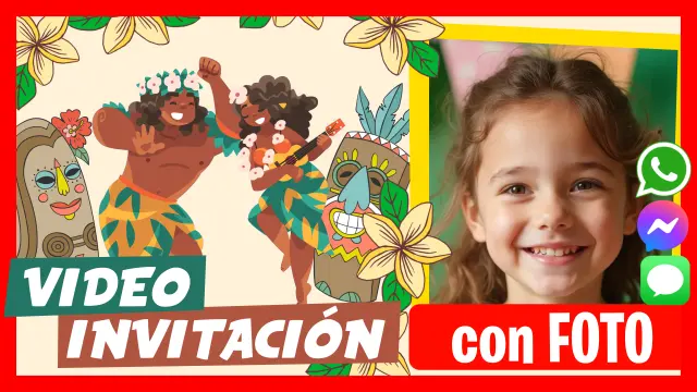 Hacer Video Invitación Fiesta Tiki Hawaiana