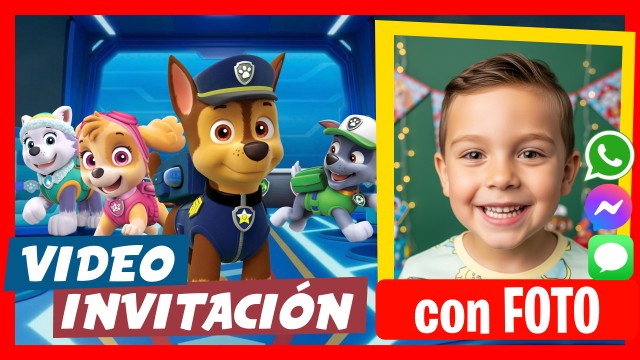 Invitación Whatsapp Paw Patrol Habla