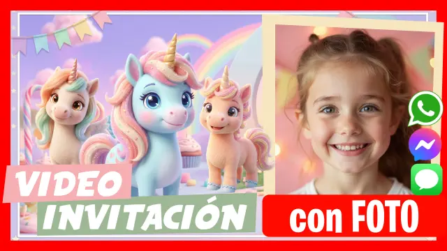 Hacer Video Invitación Unicornio
