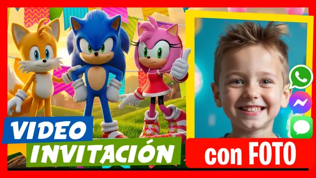 Video Invitación Sonic Habla y te invita a tu cumpleaños