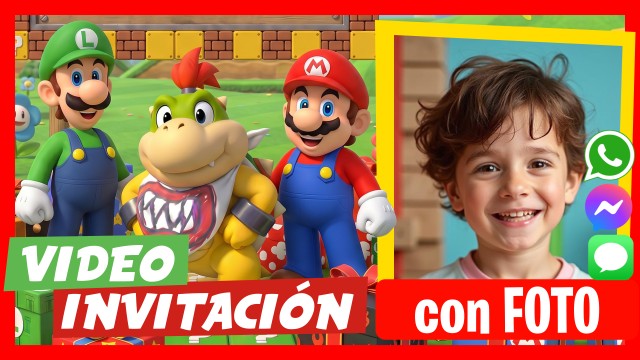 Invitación Whatsapp Mario Bros Habla