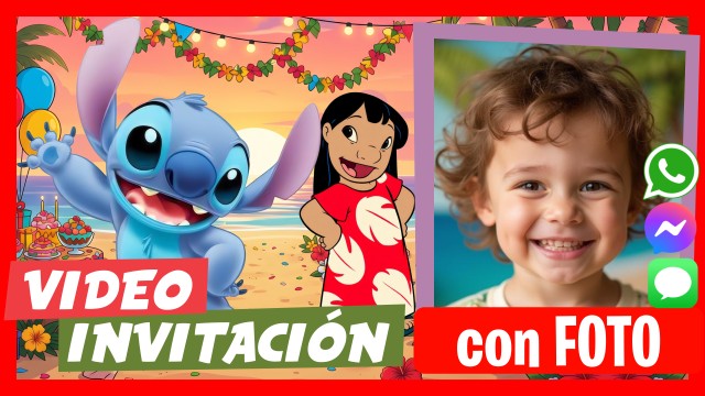 Invitación Whatsapp Lilo y Stitch Hablan