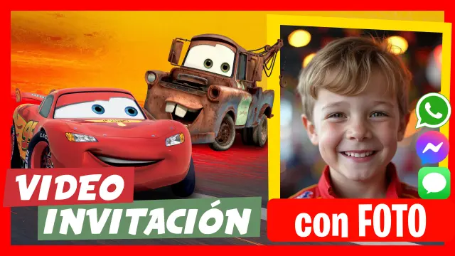 Video Invitación Rayo McQueen y Mate hablan y te invitan a tu cumpleaños